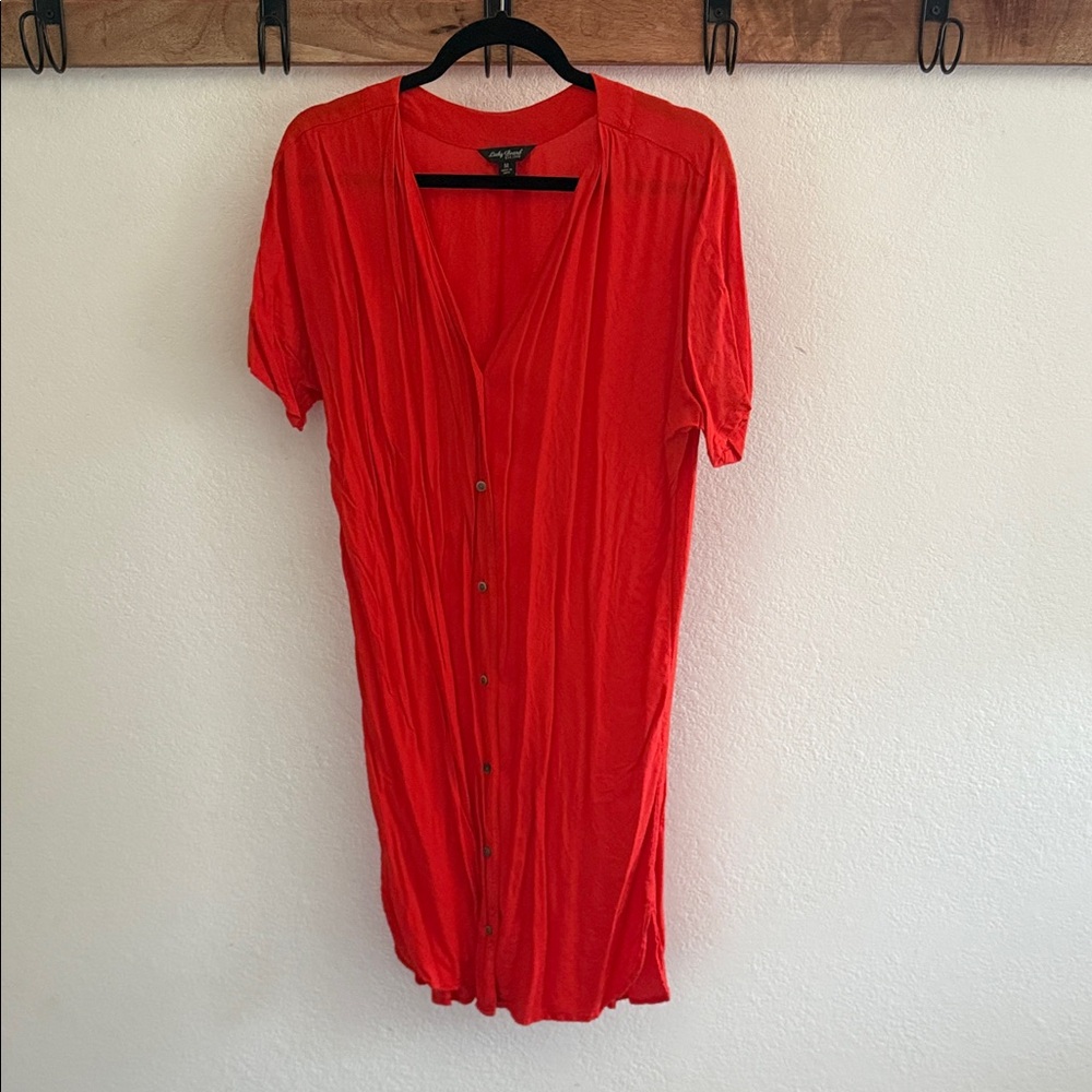 Lucky Brand Vivid Orange Midi Dress